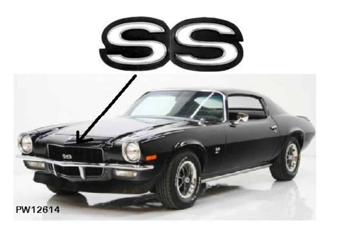 70-73 Camaro "SS" grill emblem w/o RS